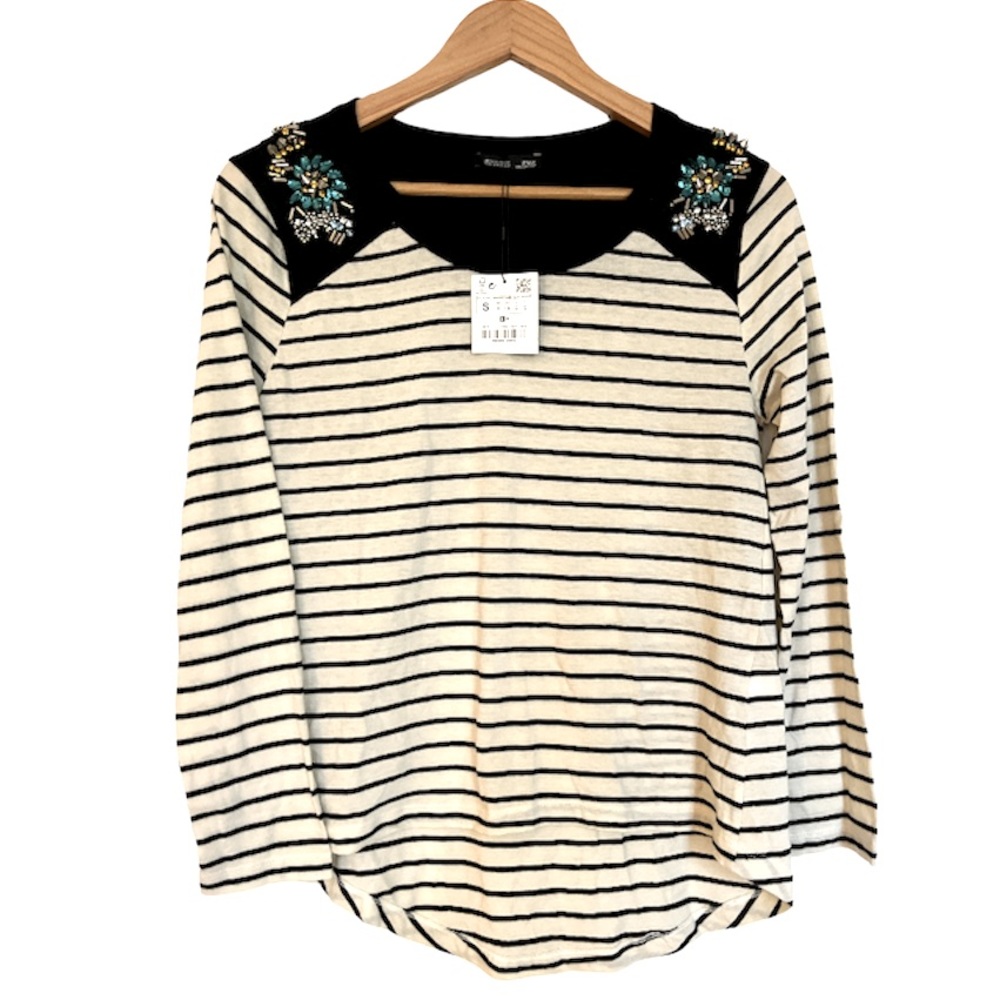 NWT~Zara Long Sleeve Shirt Shoulder Details Size S
